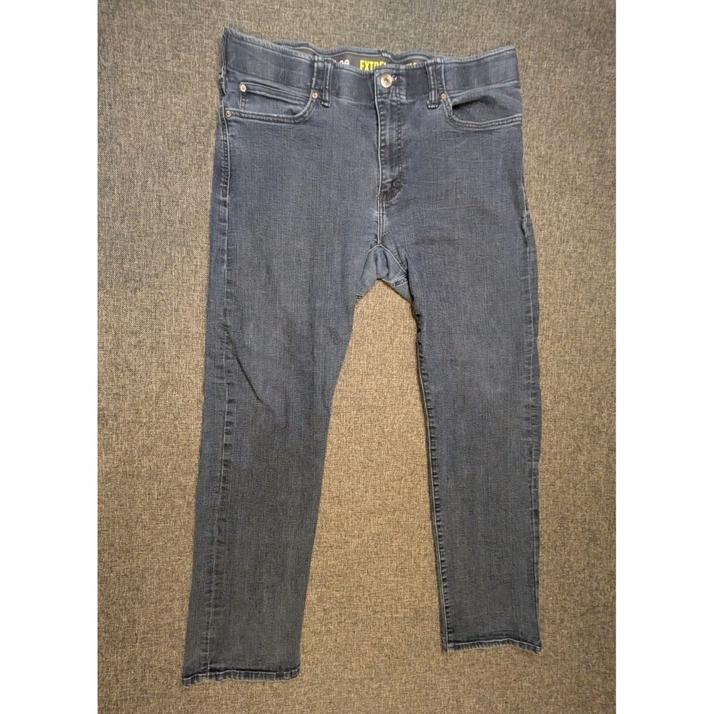 Lee Extreme Motion Slim‎ Fit Straight Leg Jeans 40x32 Dark Wash Blue Denim Pants